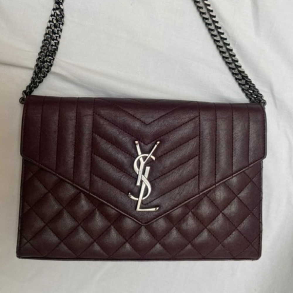 Yves Saint Laurent Dark Red Quilted Shoulder Bag
